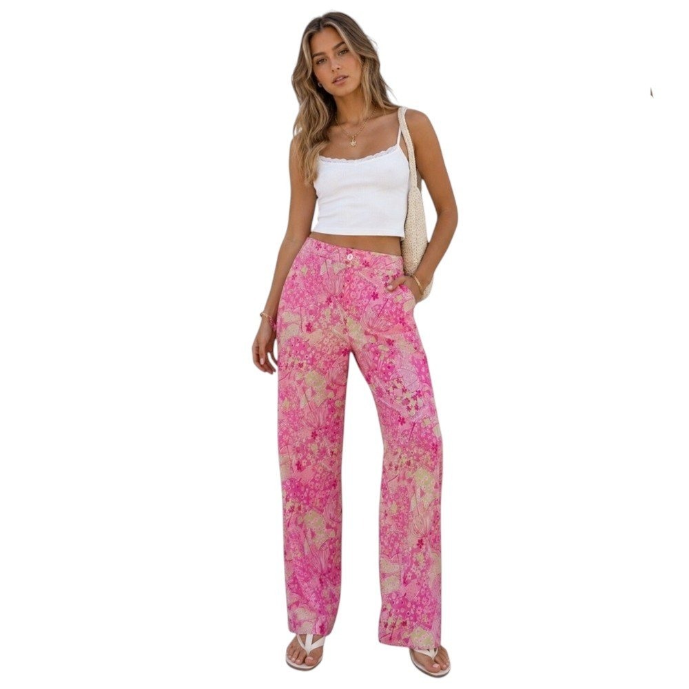 Lilly Pulitzer Women Beach Blanket Bingo Crop Pants Cotton  Preppy Y2K Size 2